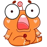 😧 Cartoon, Figur, Orange, Süß, Lustig telegram sticker