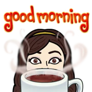☀ good morning buongiorno, caffè, donna, saluto telegram sticker