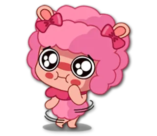 😊 Cartoon, Rosa, Niedlich, Schaf, Liebenswert whatsapp sticker