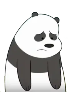 ▫️ Panda We Bare Bears Cartoon, Bär, Panda, Traurig, Tier whatsapp sticker