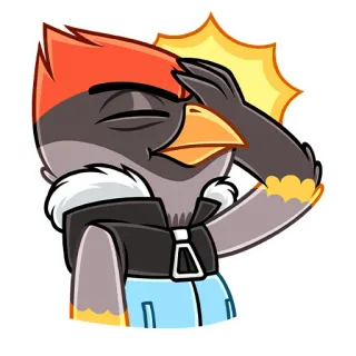 🤦‍♀️ Vogel, Cartoon, Facepalm, Enttäuschung, Peinlichkeit, Illustration telegram sticker