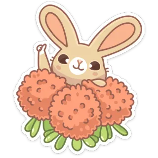 👍 bunny, rabbit, cute, middle finger, offensive, sticker telegram sticker