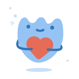 ❤️ hati, cinta, kartun, imut, karakter, peluk telegram sticker