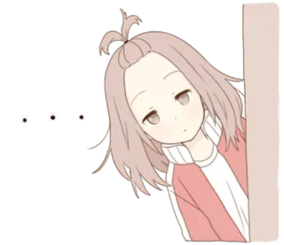 😐 ... Anime, Ragazza, Sbirciare, Carino, Cartone Animato telegram sticker