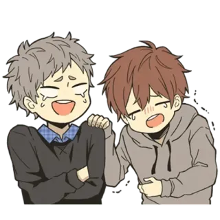 😂 Cartoon, Freundschaft, Anime, Chibi, Süß, Emotional, Kunstwerk telegram sticker