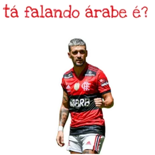 😵‍💫 tá falando árabe é? sticker, soccer, man, arabic, question, athlete, flamengo telegram sticker