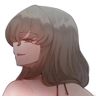 😏 Anime, Mädchen, Frau, Porträt, Illustration telegram sticker