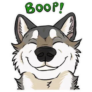 😀 BOOP! lobo, boop, lindo, perro, animal, pegatina whatsapp sticker