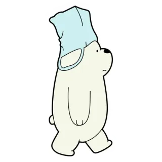 🚶 Ice Bear We Bare Bears oso, dibujos animados, oso polar, We Bare Bears, animación telegram sticker
