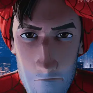 🥶 Spider-Man Spider-Man: Into the Spider-Verse Spider-Man, Peter Parker, Marvel, superhero, komik, animasi, meme telegram sticker