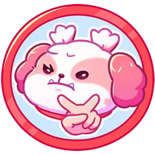 😒 dog, animal, sticker, cartoon, cute, pet telegram sticker