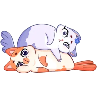 ❤️ gatto, gattino, carino, animali, cartoni animati telegram sticker