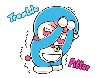 💬 Doraemon Tremble Pitter 도라에몽, 애니메이션, 만화, 귀여운, 캐릭터, 웃긴 telegram sticker