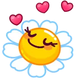 🥰 bunga, emoji, hati, imut, kartun whatsapp sticker