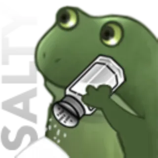🧂 frog, salt, animal, meme telegram sticker