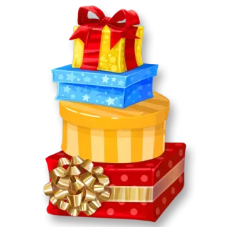 🎁 cadeau, présent, boîte, ruban, pile whatsapp sticker