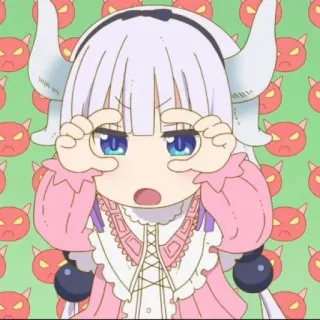 🍥 Kanna Kamui Miss Kobayashi's Dragon Maid Anime, Kanna Kamui, Drache, Süß, Cartoon telegram sticker