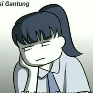 📍 Melamun Dulu 女の子, 漫画, 憂鬱, 考え事, 学生 telegram sticker