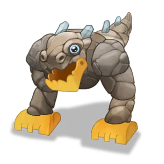 😵 monster, fantasi, makhluk, batu, kartun telegram sticker