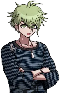 😐 Rantaro Amami Danganronpa Anime, Manga, Zielone włosy, Rantaro Amami, Danganronpa, Postać whatsapp sticker