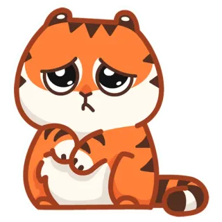 🥺 tiger, sad, cute, animal, cartoon telegram sticker