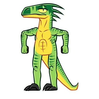 🤨 dinosaurio, lagarto, reptil, dibujos animados, personaje telegram sticker