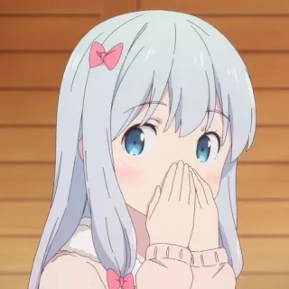 💕 anime, girl, cute, blush, eyes, bow telegram sticker