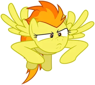 😠 Spitfire My Little Pony pony, cartoon, pegasus, animal, wings, yellow, fire, Spitfire whatsapp sticker