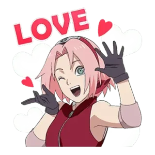 😣 Sakura Naruto LOVE アニメ, 愛, さくら, ナルト telegram sticker