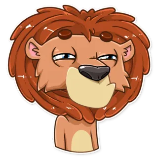 😕 Löwe, Tier, Cartoon, Sticker telegram sticker