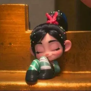 🦋 Vanellope von Schweetz Wreck-It Ralph Vanellope, Wreck-It Ralph, Disney, cartoon, character, cute, sweet, sleepy whatsapp sticker