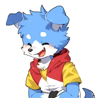 😆 狗, 动物, 毛茸茸, 卡通, 可爱, 微笑 telegram sticker