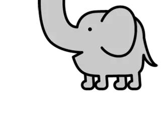 🙃 Gajah, Binatang, Kartun, Lucu, Abu-abu telegram sticker