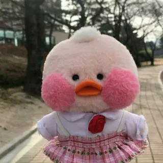 😐 Peluche, Canard, Rose, Kawaii, Mignon, Jouet, Animal en peluche telegram sticker