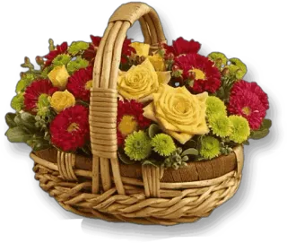 🌹 flowers, basket, floral, gift, bouquet, roses whatsapp sticker