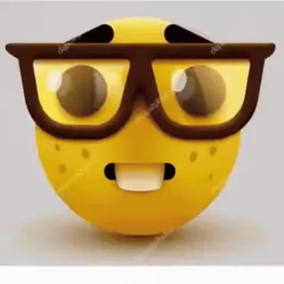 🤓 Biểu tượng cảm xúc, Mọt sách, Kính, Răng, Vàng, Nhân vật telegram sticker