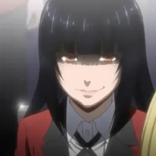 ♣️ Yumeko Jabami Kakegurui anime, kakegurui, yumeko jabami, jeux d'argent, école, femme whatsapp sticker