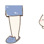 🦵 卡通, 可爱, 腿, 拖鞋, 懒 whatsapp sticker