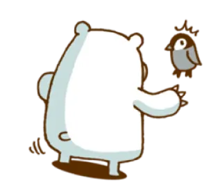 😨 beruang, burung, kartun, hewan, imut telegram sticker