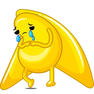 😢 sad, crying, tears, yellow, cartoon telegram sticker