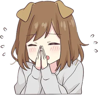 🙏 Anime, Anjing, Gadis, Kartun, Lucu, Kawaii telegram sticker