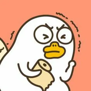 🐣 เป็ด, การ์ตูน, โกรธ, ไม่มีความสุข, อึดอัด, กระดาษชำระ telegram sticker