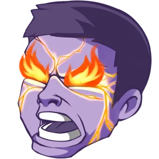 😡 colère, feu, rage, dessin animé, personnage, en colère whatsapp sticker
