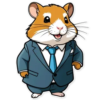 🥸 criceto, completo, affari, cartone animato, animale, roditore telegram sticker