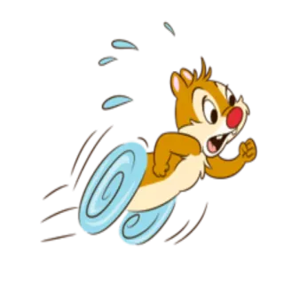 🚶 Chip cartoon, chipmunk, running, disney, animal telegram sticker