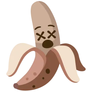 😵 กล้วย, ตาย, การ์ตูน, อาหาร, ผลไม้, เศร้า telegram sticker