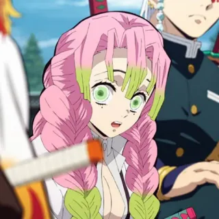💕 Mitsuri Kanroji Demon Slayer Аниме, Клинок, рассекающий демонов, Мицури Канроджи, Хашира telegram sticker
