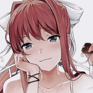 📄 Monika Doki Doki Literature Club Anime, Fille, Monika, Mignon, Jeu telegram sticker