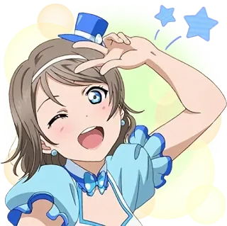 😋 anime, cute, girl, idol, hat, winking telegram sticker