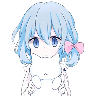 😳 Anime, Mädchen, Cartoon, Süß, Katze, Kawaii telegram sticker